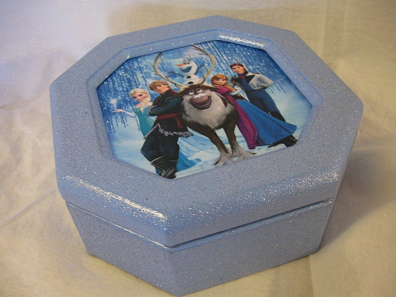 Disney/'s Frozen Anna and Elsa Upcycled Jewelry /& Trinket Box