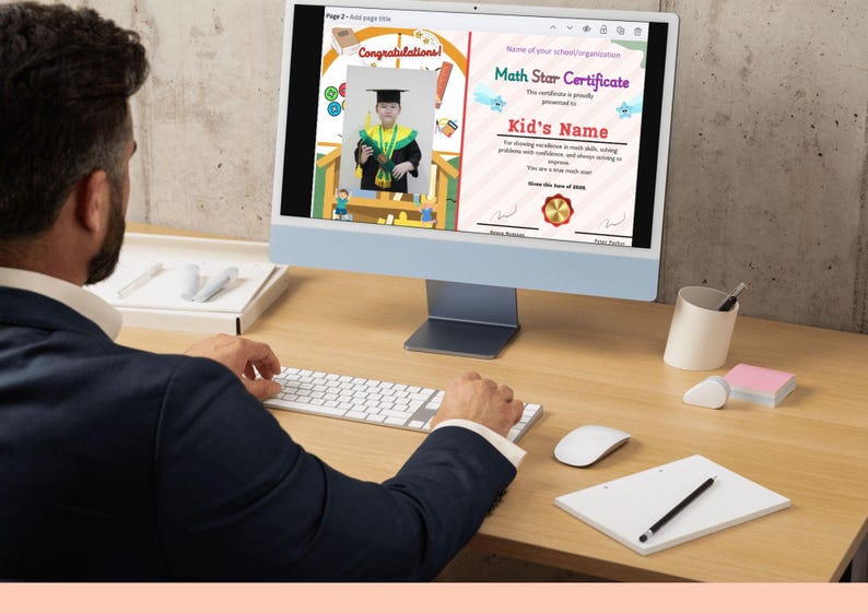 Math Star Certificate_kids Certificate_editable Kids Certificate ...