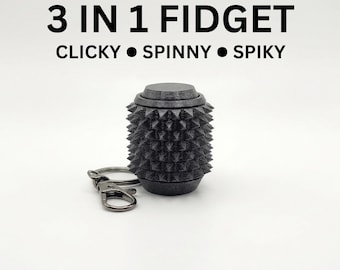 Portachiavi Pocket Stim Roller, Fidget Clicker antidolorifico, Giocattolo sensoriale testurizzato, Fidget nero, Fidget con punte, Giocattolo antidolorifico per adulti