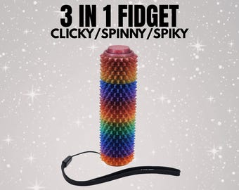 Giocattolo Fidget Clicker con Stimolazione del Dolore, Giocattolo Fidget con Tasti, Fidget Clicky, Fidget Clicker, Giocattolo tattile calmante, Giocattolo Fidget, Giocattolo Fidget Arcobaleno