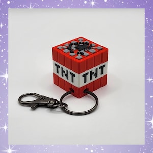 TNT Fidget Clicker Keychain Fidget, Pixel Gamer Toy, Busy Hand Fidget Keychain, Calming Tactile Toy, Grounding Tool, Pocket Gift, Desk Toys