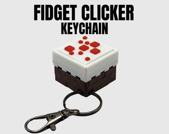 Portachiavi Fidget Clicker a forma di torta, giocattolo Fidget con cappuccio, Fidget Clicker, Clicky Fidget, Fidget Clicker, giocattolo tattile calmante, portachiavi Fidget
