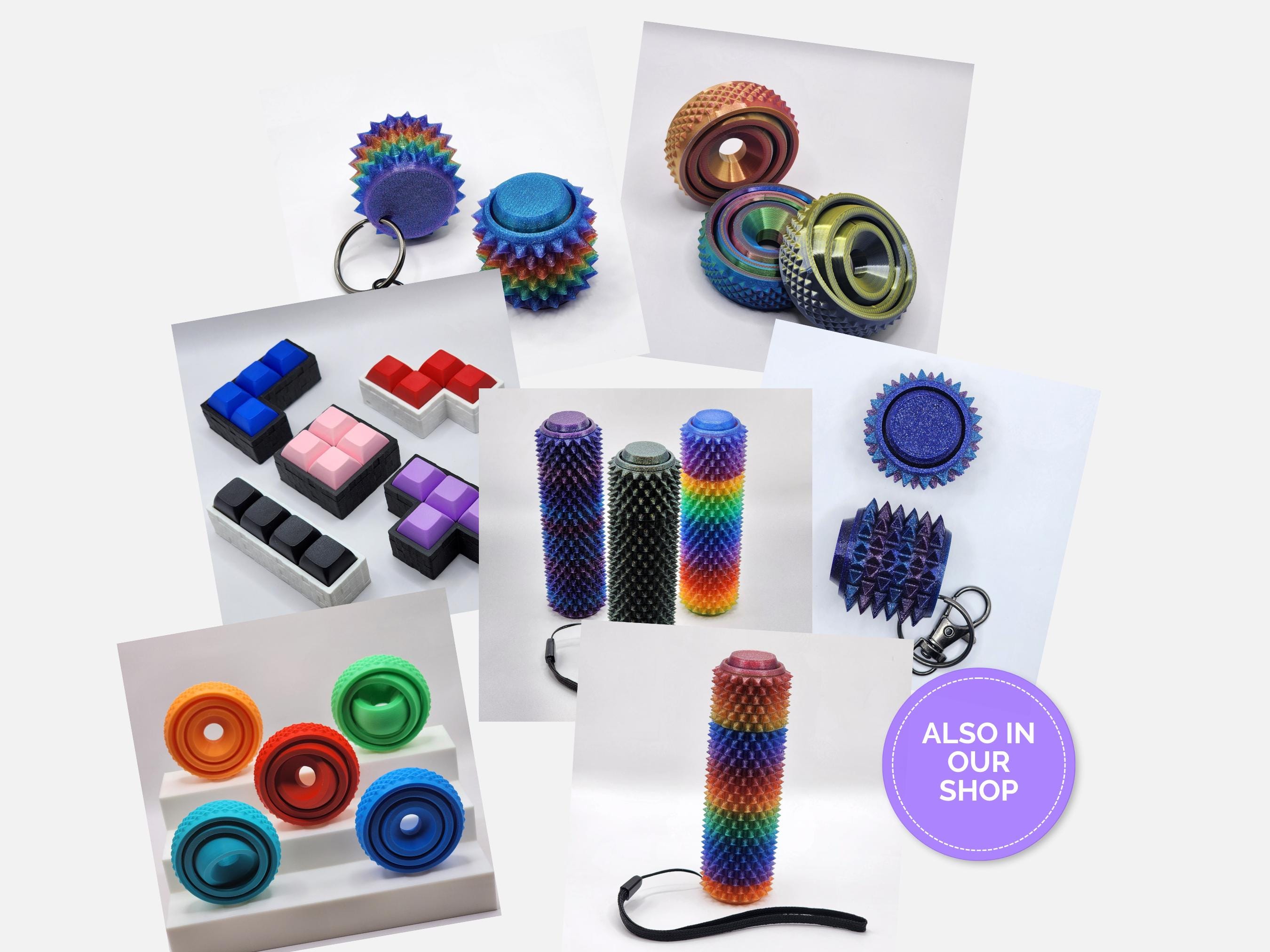 Pixel Fidget Clicker Keychain, Keycap Fidget Toy, Key Clicker Fidget ...