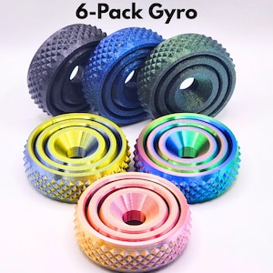 Gyro Texture Fidget Spinner 6-Pack: Sensory ADHD Focus Toy