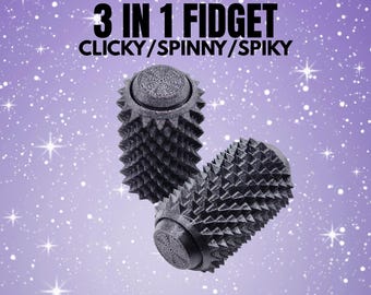Pain Stim Spiky Fidget Clicker, giocattolo stimolante sensoriale testurizzato, Pain Stim Fidget, Clicky Fidget, Fidget Clicker, giocattolo Fidget, Fidget nero