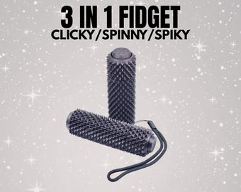 Pain Stim Spiky Fidget Clicker, Pain Stim Keycap Fidget Toy, Clicky Fidget, Fidget Clicker, Giocattolo tattile calmante, Giocattolo Fidget, Nero