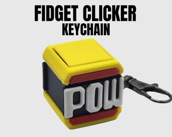 Portachiavi POW Block Fidget Clicker: nostalgia per i giocatori retrò, giocattolo Fidget con tasti, Fidget Clicker, Clicky Fidget, portachiavi Fidget Clicker
