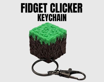 Giocattolo Fidget con tasto, Fidget cliccabile, Fidget cliccabile, Fidget clicker, portachiavi Fidget clicker, giocattolo tattile calmante, portachiavi giocattolo Fidget