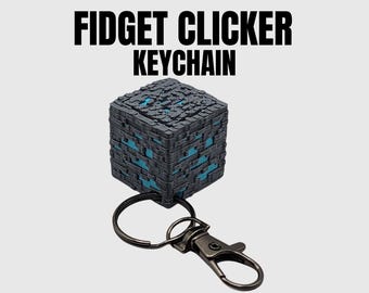 Portachiavi Pixel Fidget, portachiavi Diamond Block Fidget, portachiavi Fidget Clicker, Clicky Fidget, portachiavi Fidget Clicker, giocattolo tattile, portachiavi Fidget