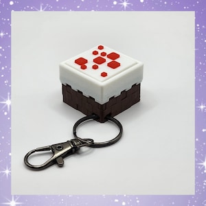 Cake Fidget Clicker Keychain, Pixel Gamer Toy, Busy Hand Fidget Keychain, Calming Tactile Toy, Grounding Tool, Pocket Gift, Desk Toys