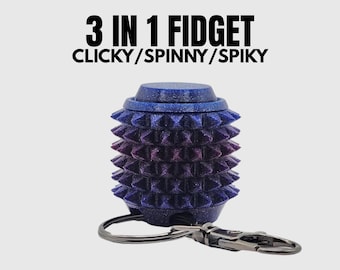 Giocattolo Fidget Clicker con Stimolazione del Dolore, Giocattolo Fidget con Tasti, Fidget Clicky, Fidget Clicker, Giocattolo Calmante Tattile, Giocattolo Fidget, Vortice Blu Viola