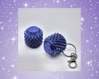 Spiky Fidget Clicker Keychain ADHD Fidget Stress Relief Toy Stocking Stuffer Pain Stim Anxiety Relief Concentration Aid Focus Bag Clip Charm