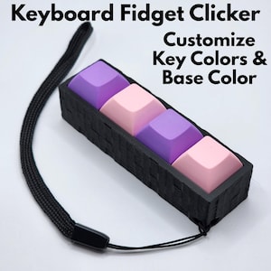 Fidget Clicker Keyboard Fidget Toy ADHD Fidget Mechanical Keycap Click Fidget Toy Keyboard Fidget Clicker Toy for Focus Stress Relief