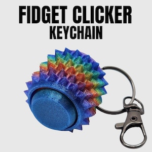 Pain Stim Spiky Fidget Clicker Keychain, Textured Sensory Stim Toy, Green Fidget, Clicky Fidget, Fidget Clicker, Fidget Toy