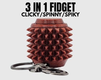 Portachiavi con stimolatore sensoriale a forma di spiga Pain Stim, giocattolo con stimolazione sensoriale testurizzata, Fidget rosso, Fidget con stimolatore sensoriale, Fidget Clicky, Fidget Clicker, giocattolo Fidget