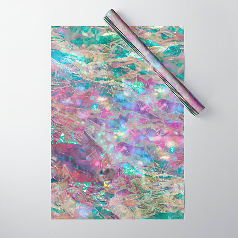 Prismatic Iridescent Gift Wrapping Paper Etsy