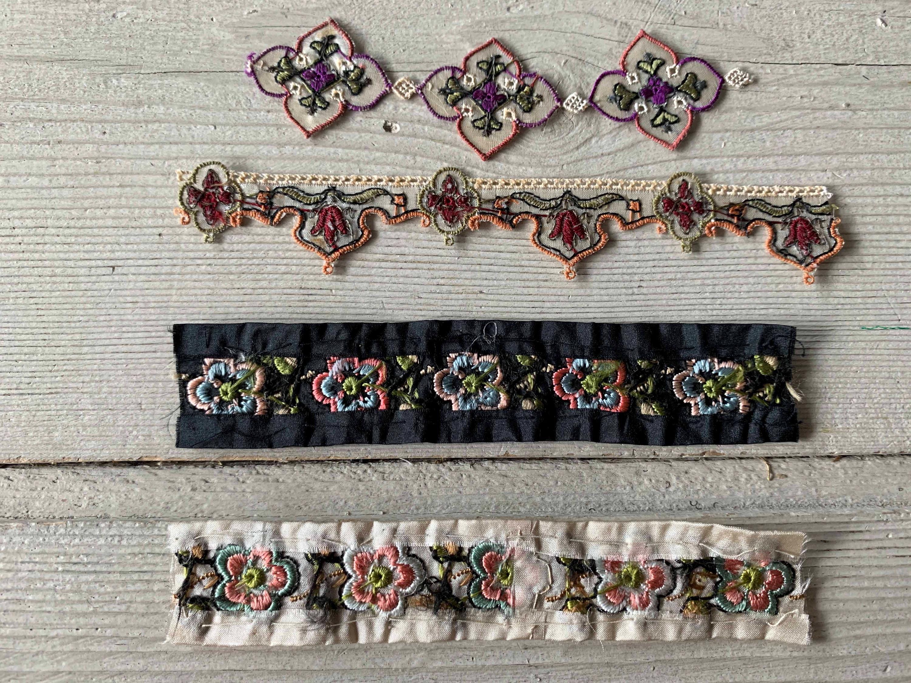 Select One Small Early 1900s Empire Patens Embroidered Sample Pieces ...