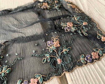 Edwardian Exquisite Gossamer Silk Embroidered Dress Fragment (Ref: A-6109/3 Box 6)