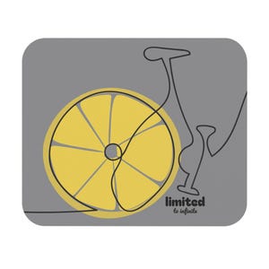 Lemon Wheel Mouse Pad, Cozy Workstation Décor, Unique Gift for Cyclists, Stylish Desk Accessory, Functional Art, Great for Home Office