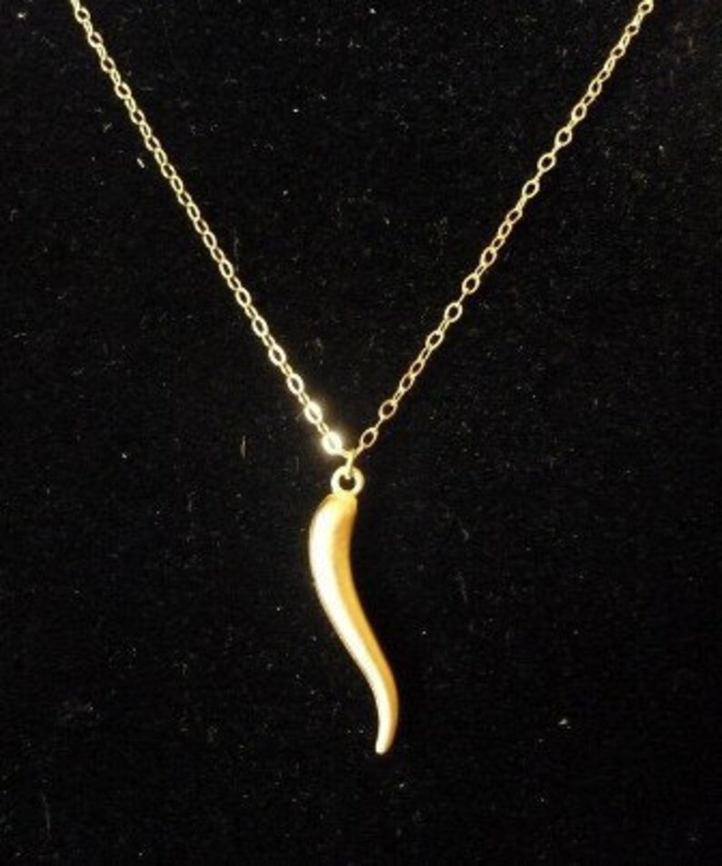 Gold Italian Horn Necklace Italian Horn Necklace Gold Etsy