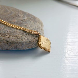 Vintage Gold Clover Necklace, Personalized Clover Necklace, Personalized Lucky Charm Necklace, Gold Clover Necklace, Lucky Clover Necklace