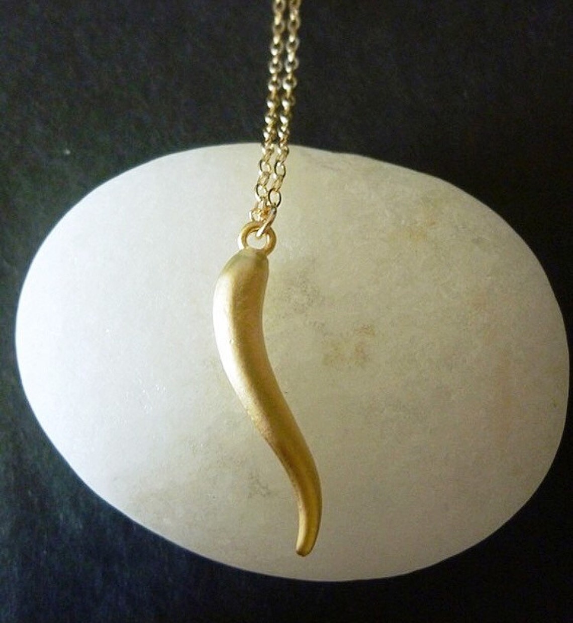 Gold Italian Horn Necklace Italian Horn Necklace Gold Etsy