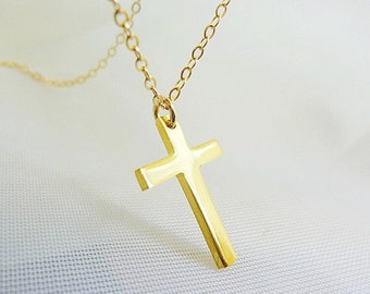 Gold Cross Necklace, Silver Cross Necklace, Small Cross Necklace, Cross Necklace, Dainty Cross Necklace, Classic Cross Necklace, Momentusny