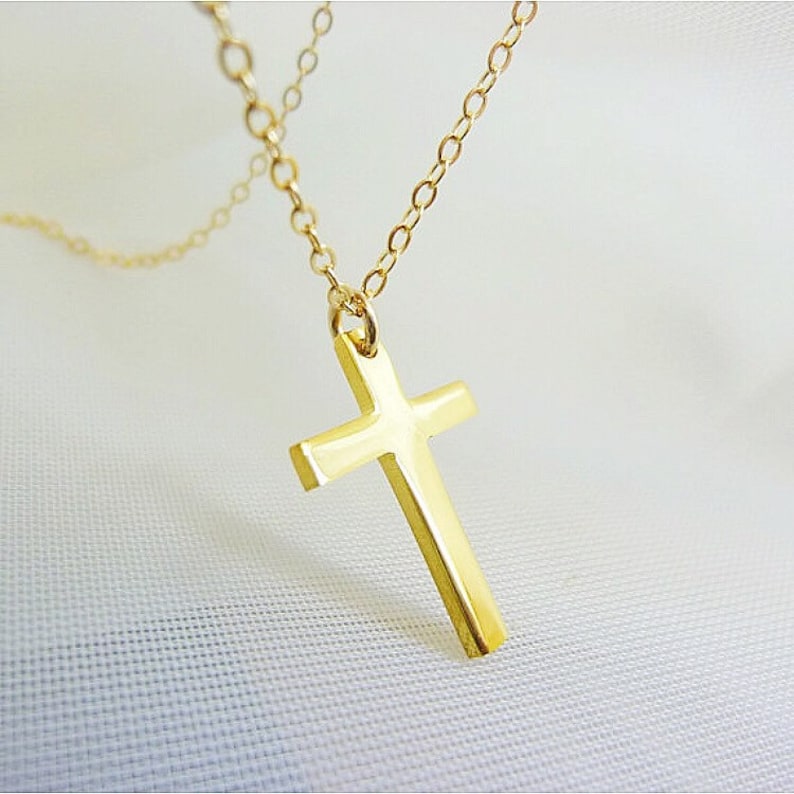 Gold Cross Necklace Silver Cross Necklace Small Cross Etsy
