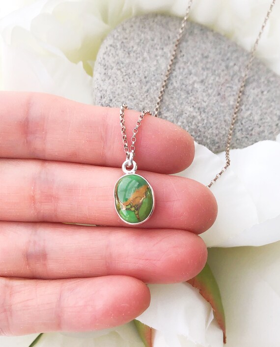 Green turquoise on sale necklace vintage