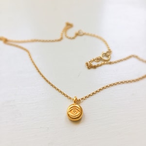 Gold Evil Eye Necklace, Gold Evil Eye Charm Necklace, Dainty Eye Necklace, Protection Necklace, Gold Eye Pendant Necklace, Evil Eye Jewelry