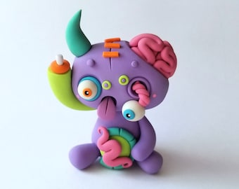 Random ZOMBIE LittleLazies | 1 Miniature Monster Polymer Clay Sculpture | Handmade | Thank You!