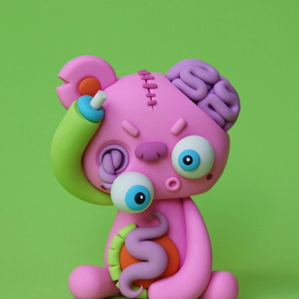 Random ZOM-BEAR LittleLazies | 1 Miniature Monster Polymer Clay Sculpture | Zombie, Bear Inspired | Handmade | Thank You!