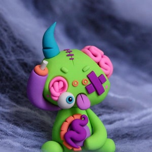 Random ZOMBIE LittleLazies 1 Miniature Monster Polymer Clay Sculpture Handmade Thank You image 4