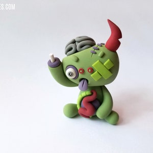 Random ZOMBIE LittleLazies 1 Miniature Monster Polymer Clay Sculpture Handmade Thank You image 9