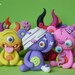 Random THREE PACK of LittleLazies | 3 Miniature Monsters | Polymer Clay Sculptures | Handmade | Thank You!