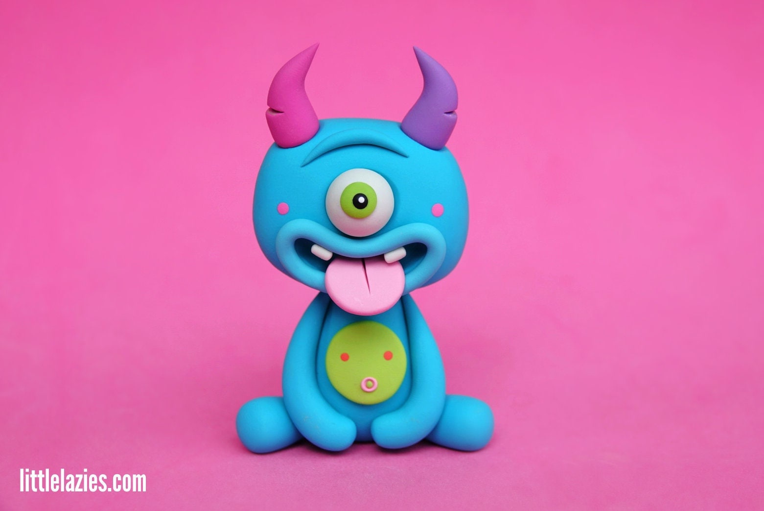 Cylcops Polymer Clay Sculpture: Handmade Miniature Monster