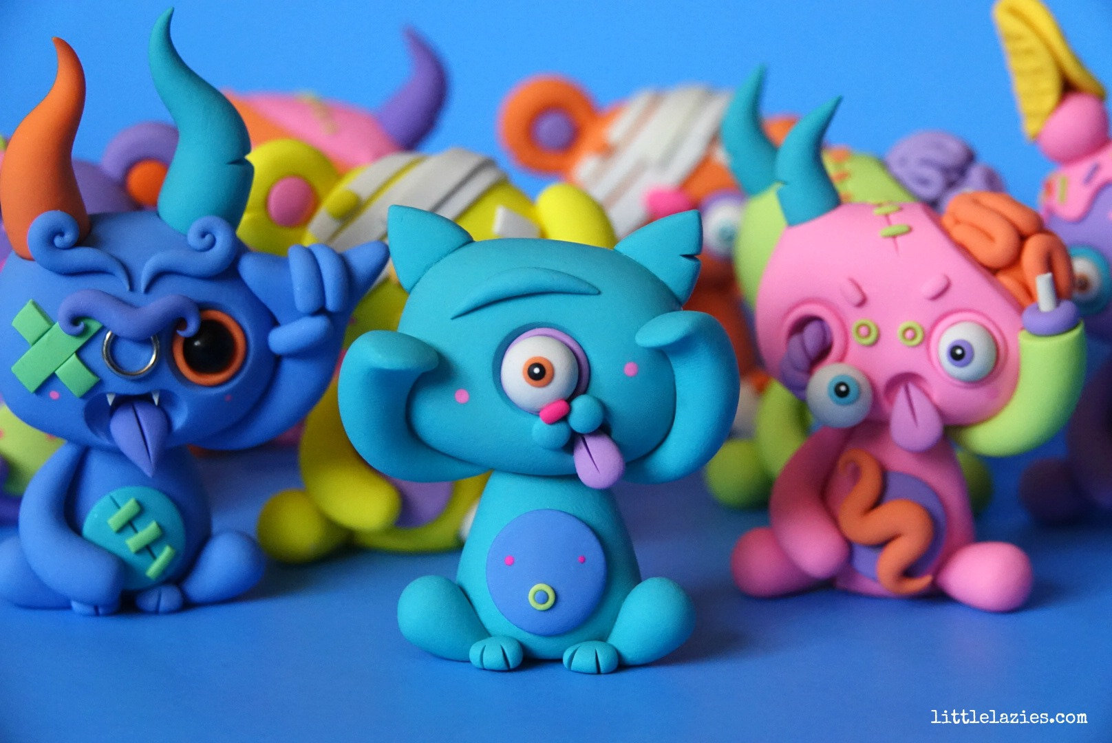Random THREE PACK of LittleLazies | 3 Miniature Monsters | Polymer Cl…
