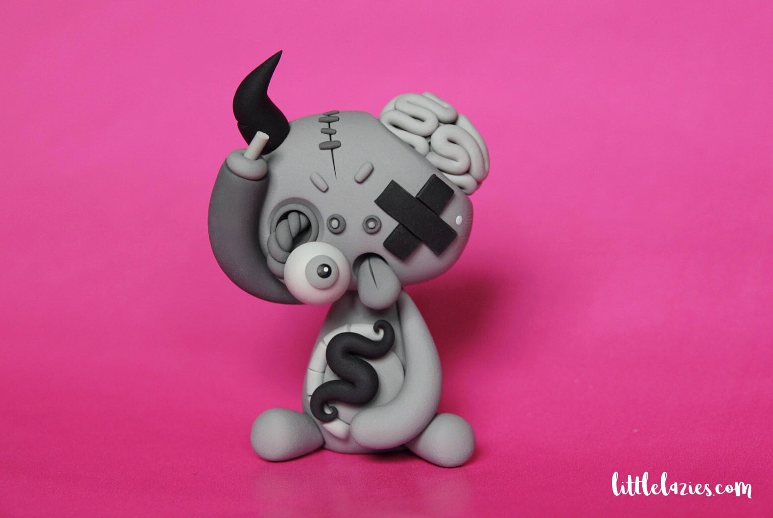B&W Zombie Polymer Clay Sculpture: Handmade Miniature Monster - Etsy