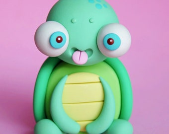 Little Lazies "Cutie Turtle"! | Miniature Polymer Clay Sculpture | Turtle, Spring, Collectible | Handmade | Thank You!