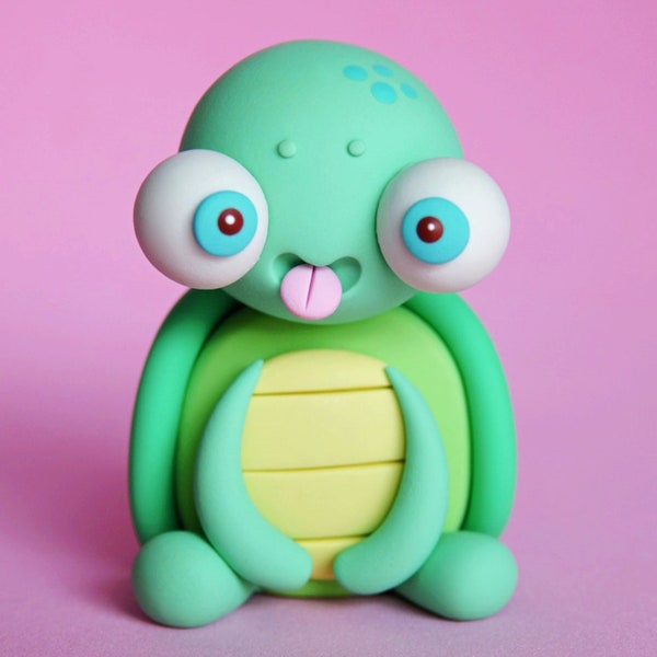 Little Lazies "Cutie Turtle"! | Miniature Polymer Clay Sculpture | Turtle, Spring, Collectible | Handmade | Thank You!