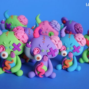 Random ZOMBIE LittleLazies 1 Miniature Monster Polymer Clay Sculpture Handmade Thank You image 10