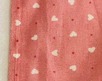 EiGHTIES 7 Yds AWeSOME ViNTAGE HEART PRiNT FABRIC PiNK POLiSHED COTTON