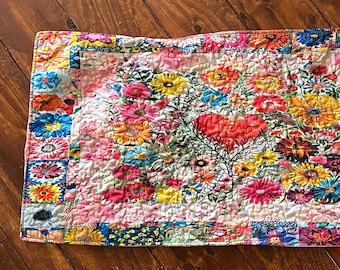 Pair Sweet FLORAL PiLLOW SHAMS Patchwork HEART Print Pillows King Size