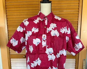 Vintage LIBERTY PRINT HAWAIIAN Shirt 1980s Blouse ToP Large CooKE Street