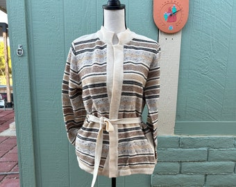 LoVELY Vintage Wool DALTON 1970s WRAP SWEATER W BeLT SeVENTIES