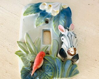 Vintage ZEBRA SWITCH PLATE Cover EXOtIC BiRD Outlet Cover