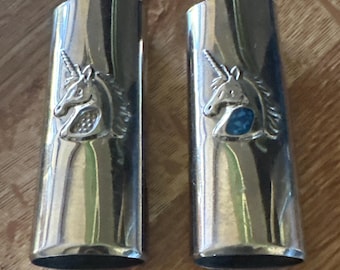80’s ViNTAGE UNICORN LiGHTER COVER BiC LiGHTER SLeeVE W Turquoise Inlay