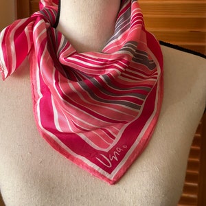 PiNK! ViNTAGE VERA SCARF GeoMETRIC PATTErN 1970s PoP ArT PrINT Vera Neumann Seventies Designer Fashion Accessory Scarves