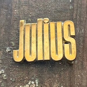 1970’s Awesome JULIUS Name BELT BUCKLE Vintage &quot;Name&quot; Buckles Menswear Fashion Accessory 1978 Baron Buckle