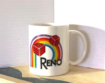 ViNTAGE RENO & DiCE RAINBOW CoFFEE MuG 1980’s